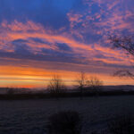 Sunset over fields